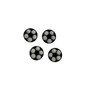 Mini aplique de feltro bola de futebol preto c/ branco (4 und) - Imagem 1