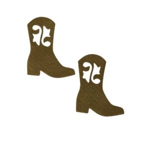 Aplique de feltro bota cowboy bege (2 und) - Imagem 1