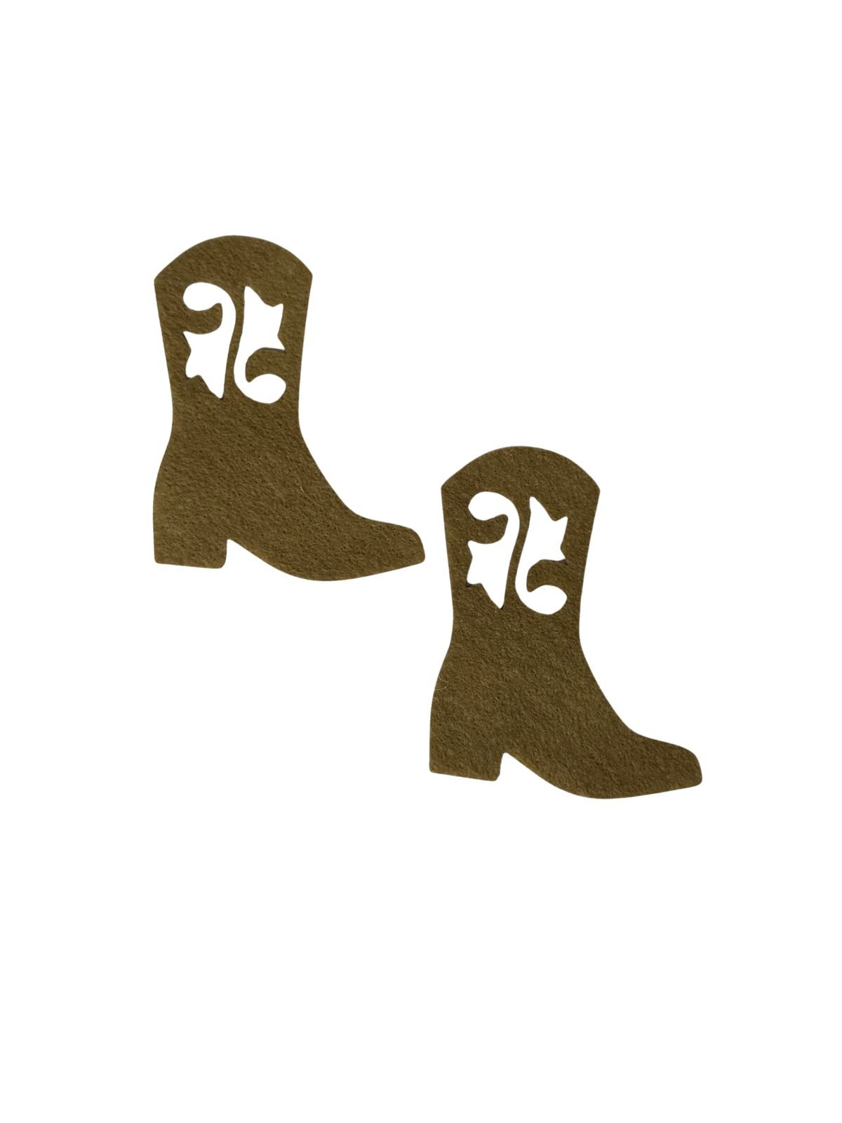 Aplique de feltro bota cowboy bege (2 und)