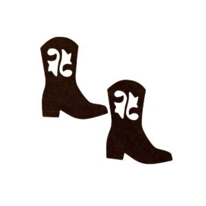 Aplique de feltro bota cowboy marrom (2 und) - Imagem 1