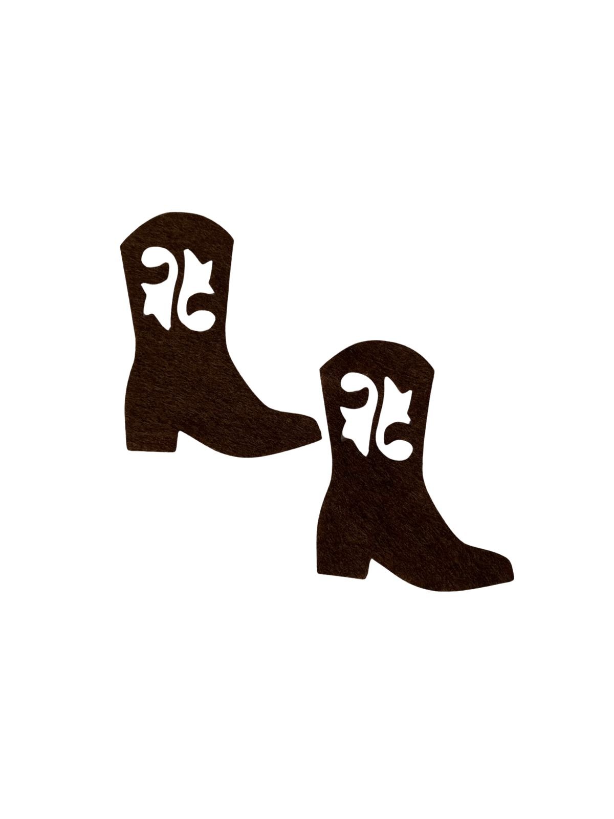 Aplique de feltro bota cowboy marrom (2 und)