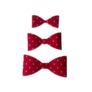 Laço de feltro para gravatinha - Vermelho poá - Imagem 1