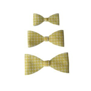 Laço de feltro para gravatinha - Xadrez amarelo - Imagem 1