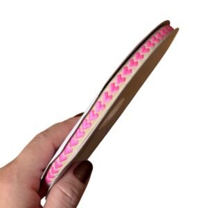 Fita coração bordado rosa médio 10mm - Imagem 1