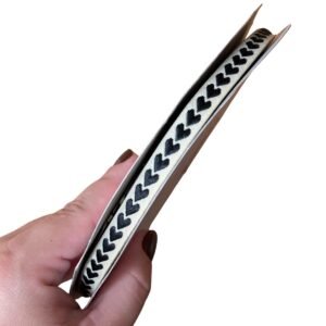 Fita coração bordado preto 10mm - Imagem 1