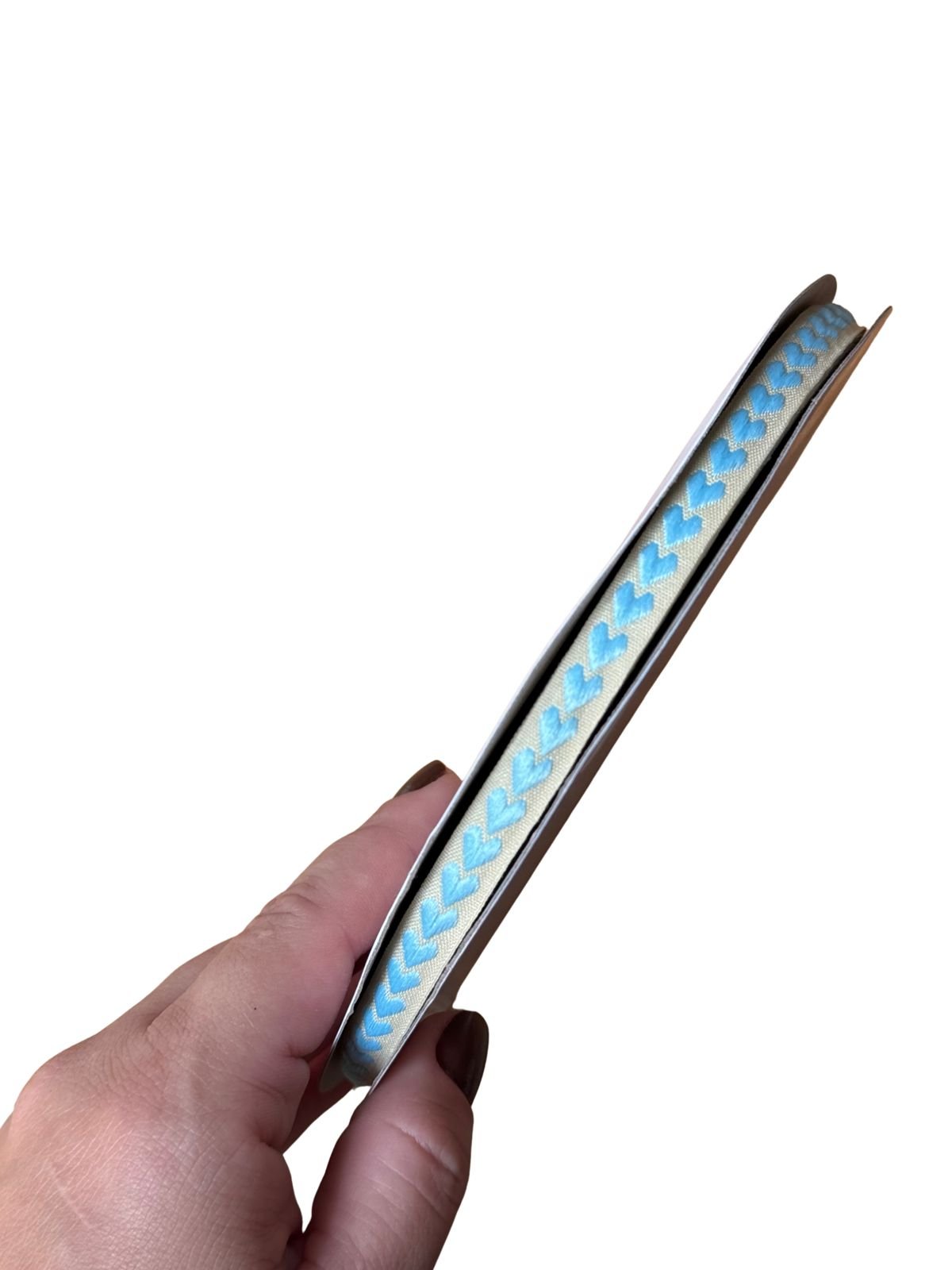 Fita coração bordado tiffany 10mm