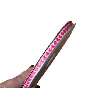 Fita coração bordado rosa pink 10mm - Imagem 1