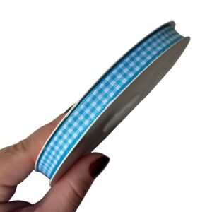 Fita xadrez 10mm azul turquesa - Imagem 1