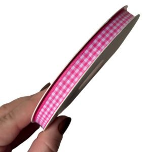 Fita xadrez 10mm rosa pink - Imagem 1