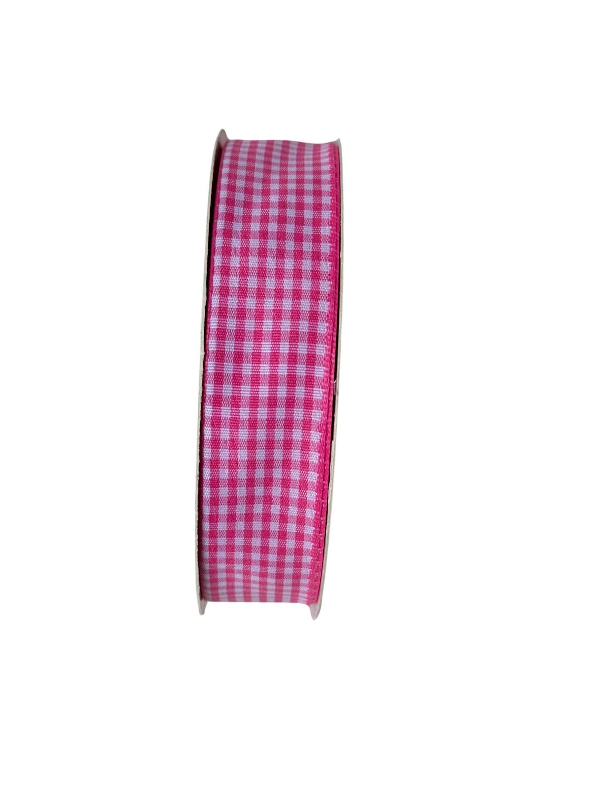 Fita xadrez 25mm rosa pink