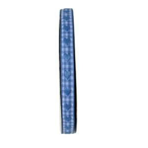 Fita xadrez coração bordado azul bebê 10mm - Imagem 1