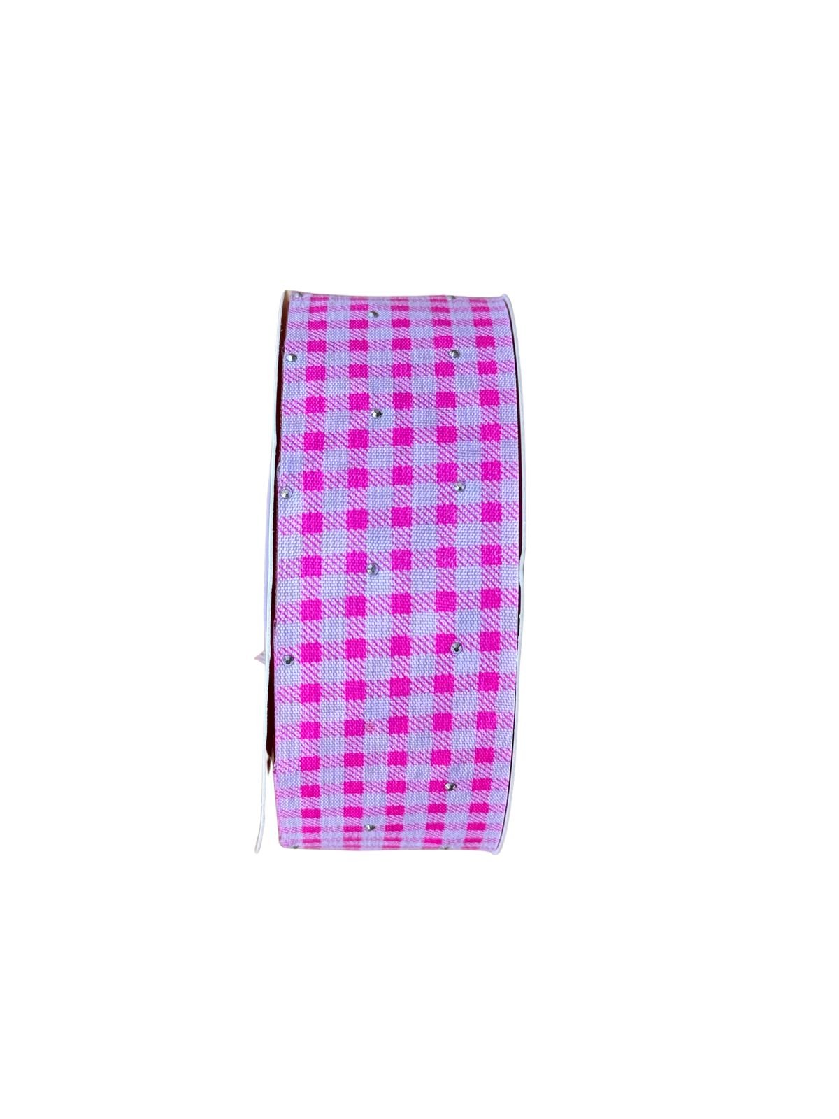 Fita xadrez dupla face ponto de luz rosa pink