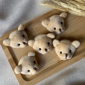 Aplique cabeça urso de pelúcia marrom - Imagem 1