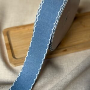 Fita jeans com borda ondulada 38mm - Imagem 1