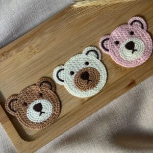 Aplique urso de crochê 6cm (1 und) - Imagem 1