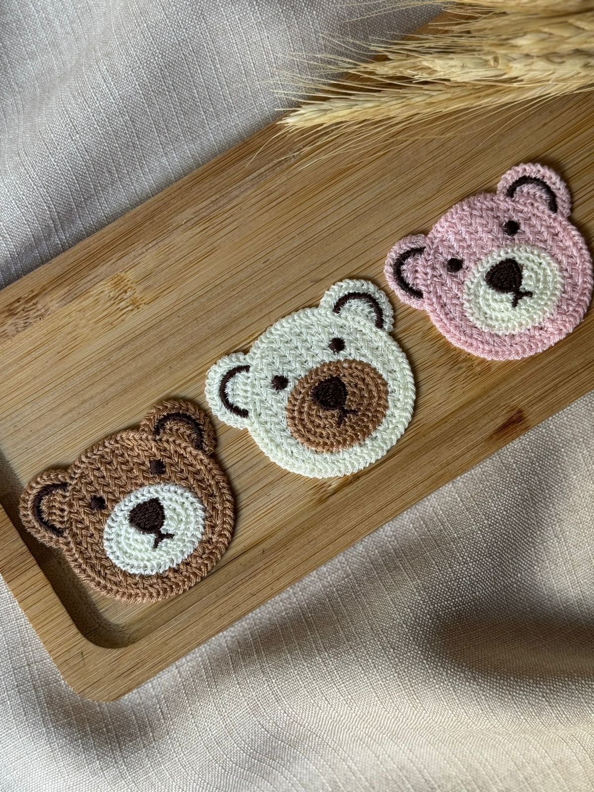 Aplique urso de crochê 6cm (1 und)