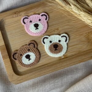 Aplique urso de crochê 4,5cm (1 und) - Imagem 1