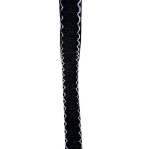 Fita tweed com borda ondulada preto 22mm - Imagem 1