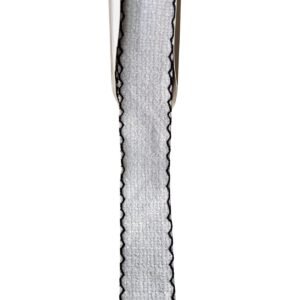 Fita tweed com borda ondulada marfim 38mm - Imagem 1