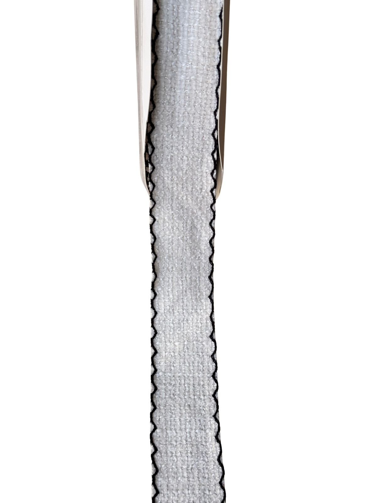 Fita tweed com borda ondulada marfim 38mm
