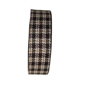 Fita importada tweed xadrez marrom 38mm - Imagem 1