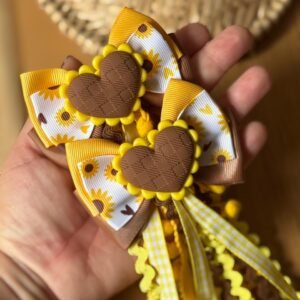 Kit parzinho de laço junino Coração de girassol - Imagem 2