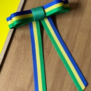 Kit laço da copa Chanel listrado cores do Brasil - Imagem 1