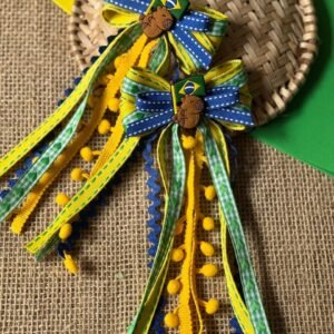 Kit parzinho de laço junino da copa Capivara do Brasil - Imagem 1