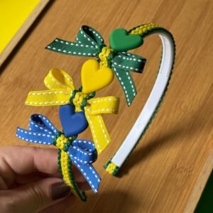 Kit tiara da copa corações com laços - Imagem 1