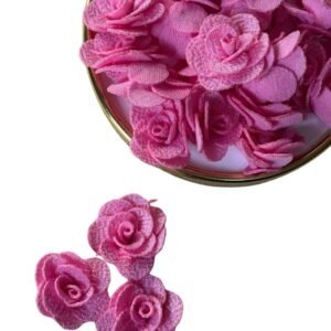 Flor em tecido poliéster rosa médio (2 unds) - Imagem 1