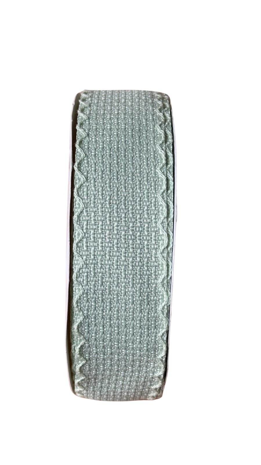 Fita trançada com borda ondulada 38mm verde bebê