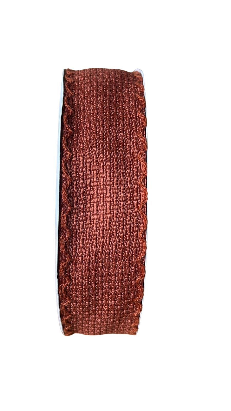 Fita trançada com borda ondulada 38mm terracota