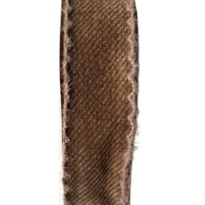 Fita tweed com borda ondulada de pelinho marrom 38mm - Imagem 1