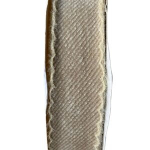Fita tweed com borda ondulada de pelinho nude 38mm - Imagem 1