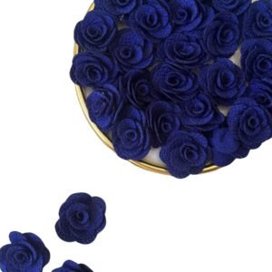 Flor em tecido poliéster azul royal (2 unds)