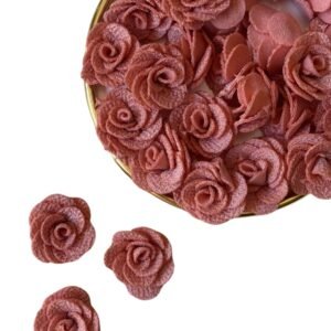 Flor em tecido poliéster rosé (2 unds)