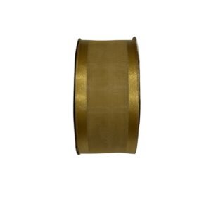 Fita organza com borda cetim Dourada 38mm - Imagem 1