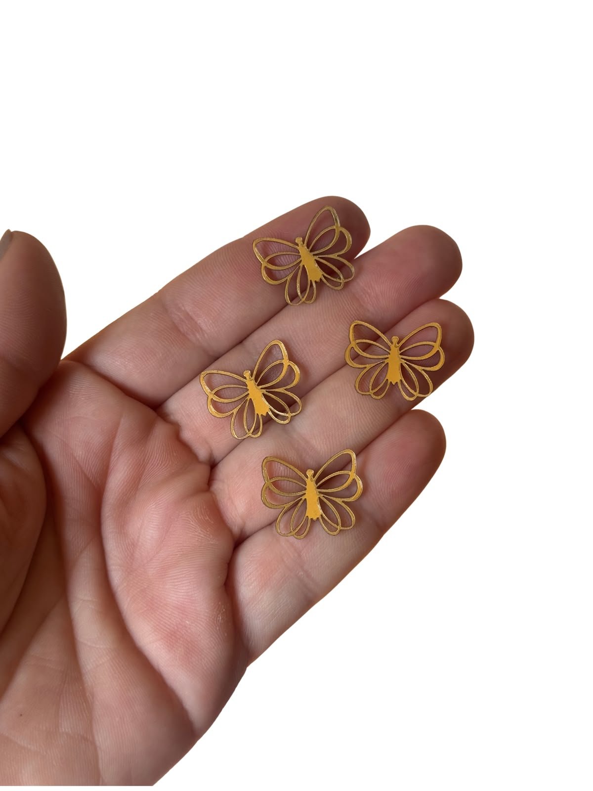 Aplique Borboleta de lonita dourado vazada 2cm (mod.2 )