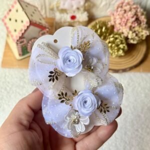 Kit para montagem par de lacinho Flor Branca